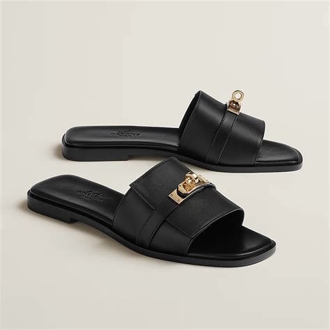 hermes giulia sandal|HERMES Calfskin Giulia Sandals 37.5 Black.